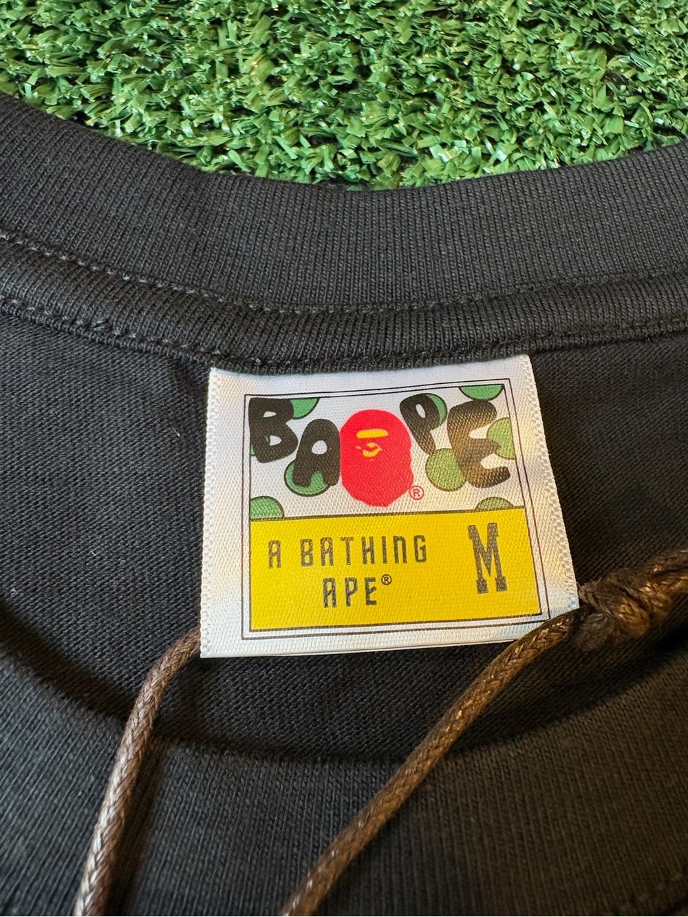 Bape Black Tee with Camo Ape Head and Script - Picture 4 of 9